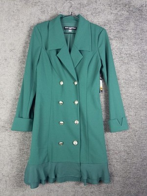 NWT Karl Lagerfeld Paris Blazer Dress Womens 4 Green Mini Gold Buttons |  eBay