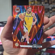 2024-25 Panini Mosaic BK Obi Toppin Base Red Seismic /299 Indiana Pacers #4