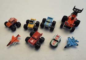 Vintage Micro Machines Lot Of 8 Mixed Cars, Monster Trucks, Jets