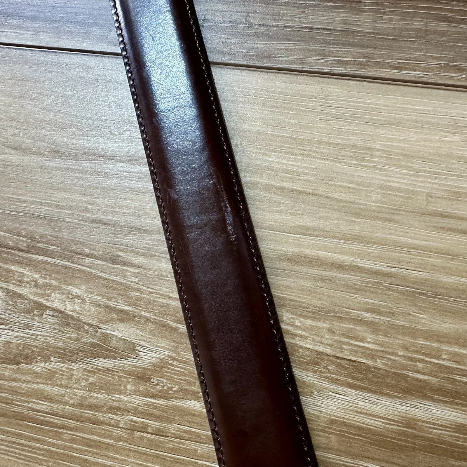 Coach Siena Cintura Abito Pelle di Vacchetta Marrone Lucido Fibbia Ottone 42"