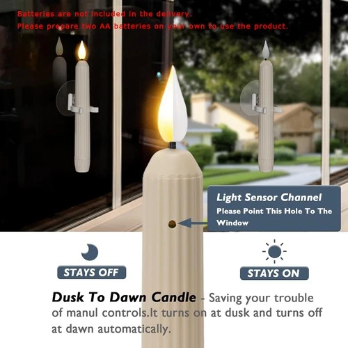 LED-Lit Suction-Cup-Fitted Roman-Column-Designed Noble Cozy Sensor Window Candle