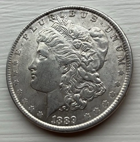 1889 Morgan Silver Dollar XF/AU High Detail, nice original surfaces $1