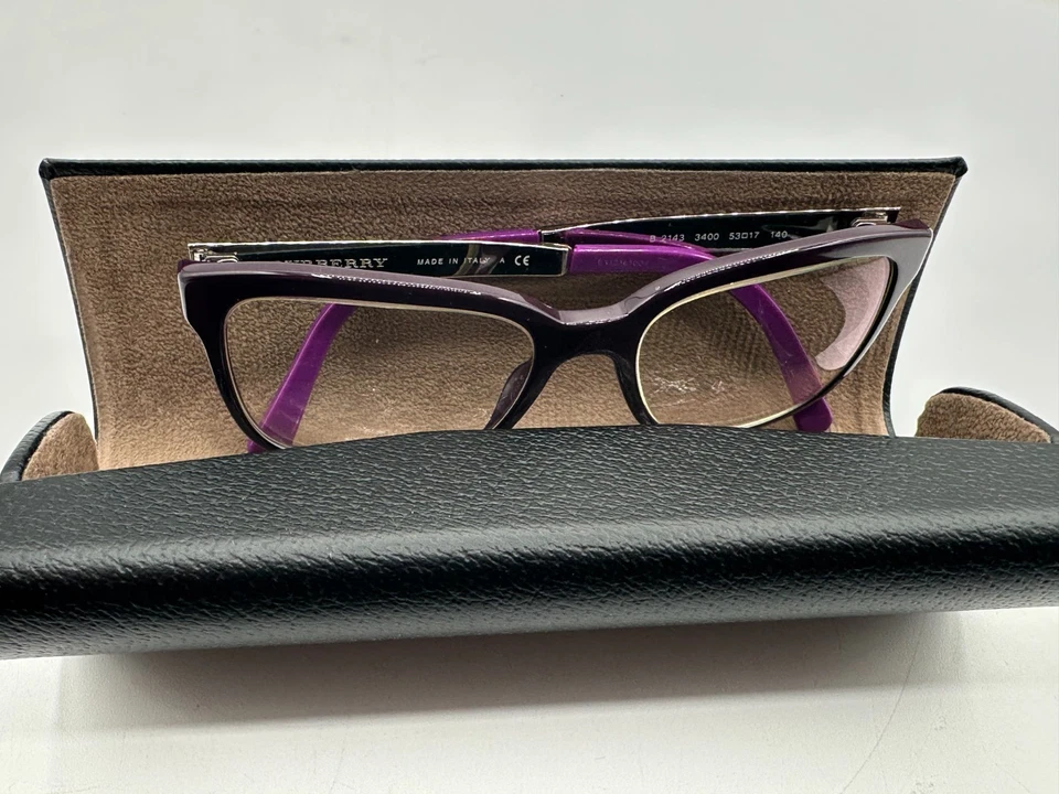 Monturas de gafas Burberry B 2143 3400 53 17 140 púrpura hechas en Italia con estuche Foto 3 de 4