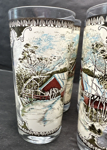 VTG SET OF 4 JOHNSON BROTHERS FRIENDLY VILLAGE ICETEA/WATER TUMBLERS 6 1/4''TALL - Picture 12 of 13