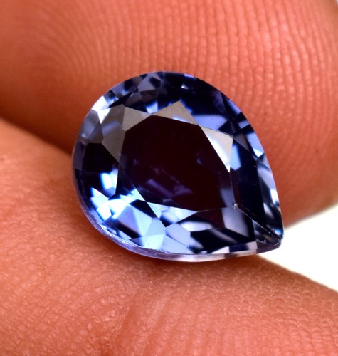 Ceylon Blue Sapphire Certified 3.25 Ct Pear Cut Lab-Created Loose Gemstone - Picture 2 of 6