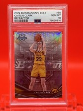 2022 CAITLIN CLARK #50 PSA 10 ROOKIE Bowman U Best REFRACTOR!! 🔥🔥