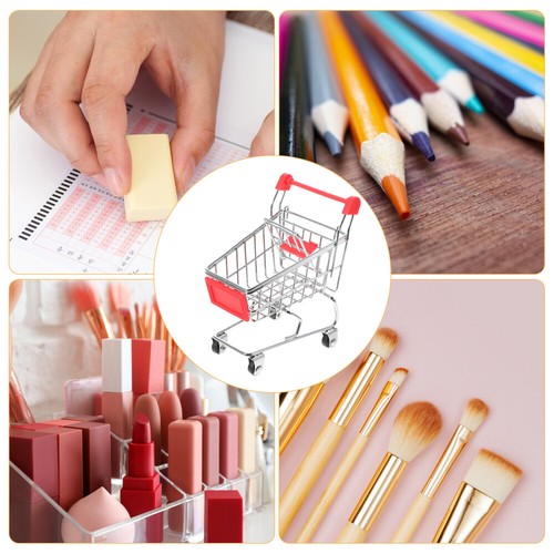 Novelty Mini Shopping Cart Style Storage Basket Desktop Organizer (Random Color) - Picture 6 of 12