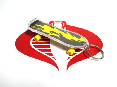 Got 2b Glued Skateboard 3'' Long Black & Yellow Key Chain 