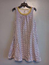 Tea Collection, printed cotton knit dress with avocado color trim, Girls size 7