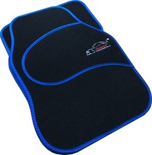 Full Black Carpet Floor Car Mats with Coloured Border For All Skoda Models