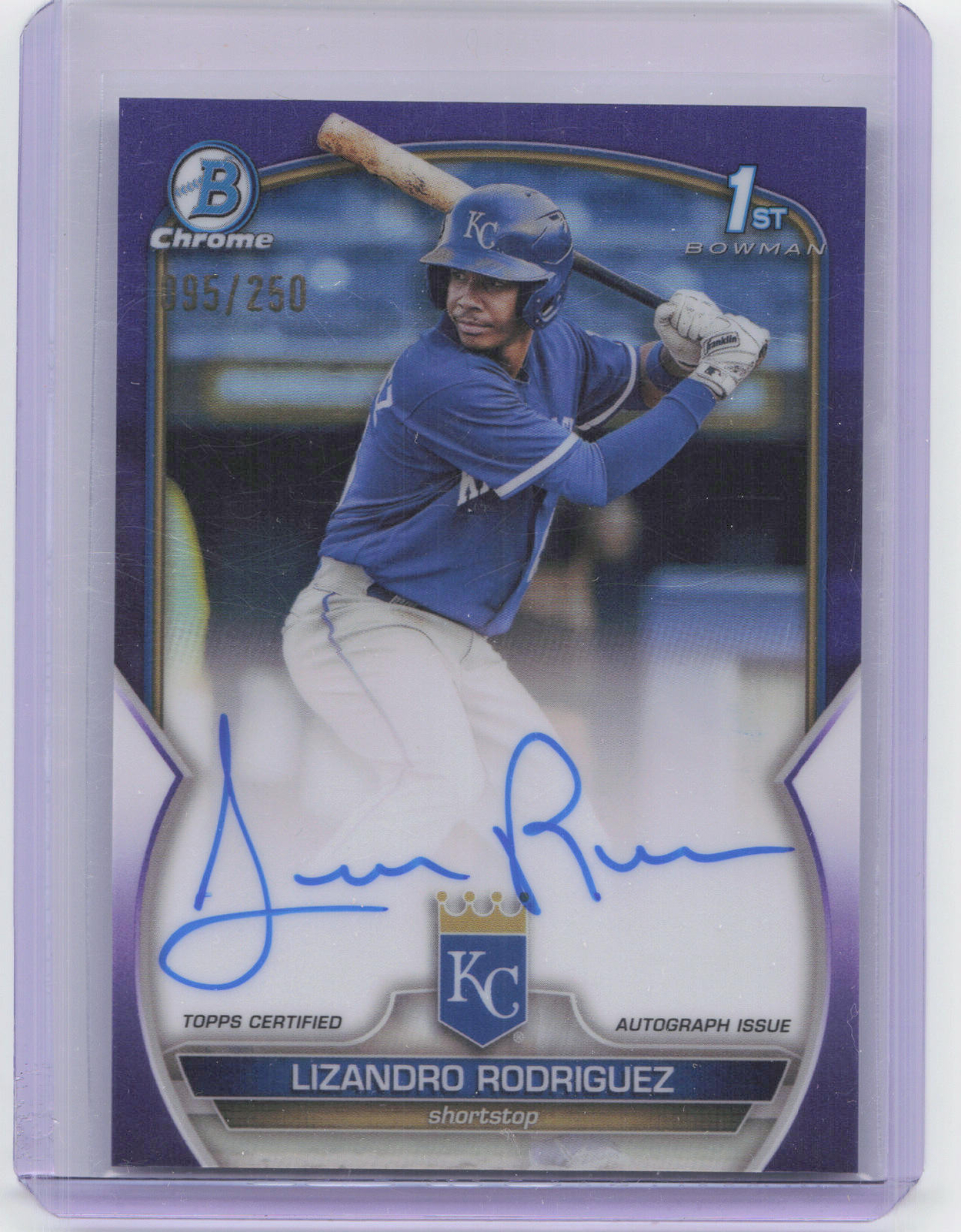 2023 Bowman #CPA-LRZ Lizandro Rodriguez 1st Chrome Purple Auto #/250