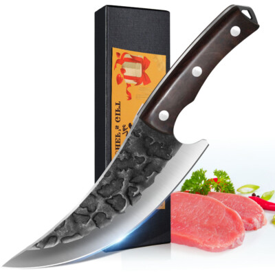 Forged Serbian Butcher Knife High Carbon Steel Meat Cleaver Chopping Knife