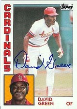David Green autographed baseball card (St Louis Cardinals) 1984 Topps #362