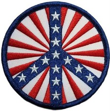Peace USA Embroidered Sew On Patch - 3" Round