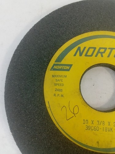 T358 Norton Grind Wheel 8 3/4"x3/8"x2" 39C60-18VK - Picture 3 of 13