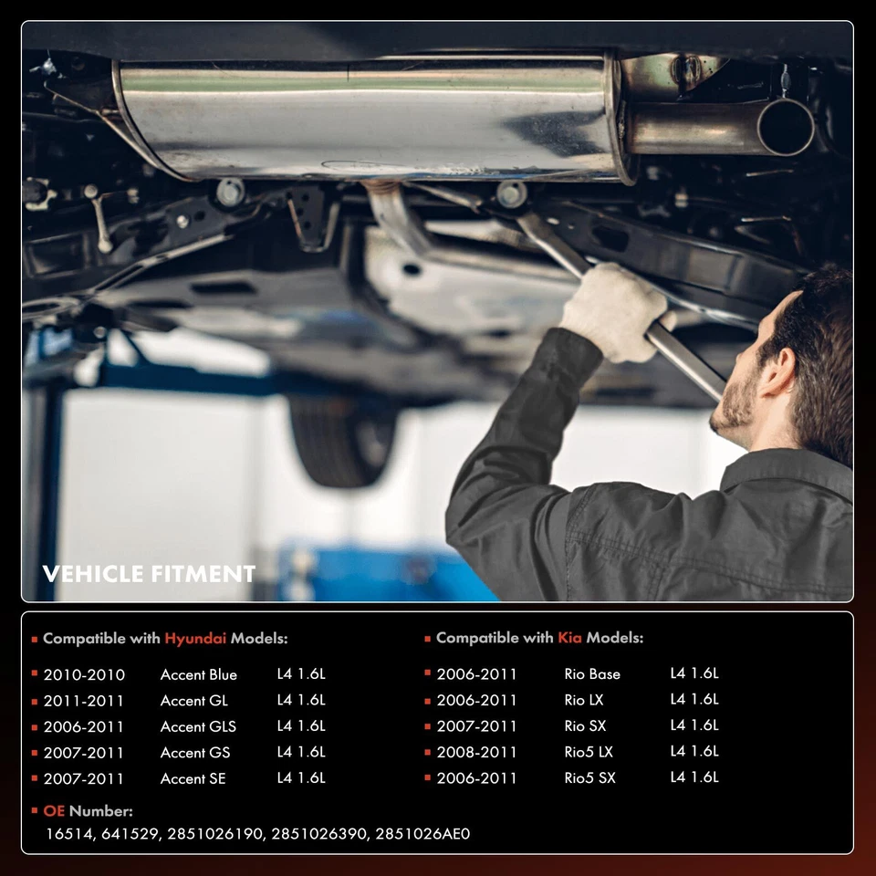 Conversor catalítico frontal com coletor de escape para Hyundai Accent Kia Rio 06-11 - Imagem 2 de 4