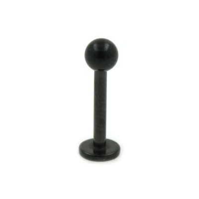 1,6mm Schwarzes Labret Ohr Helix Lippen Piercing L:8-10mm Kugel 3-6mm Black