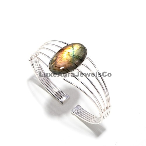 Buy Labradorite Gemstone Handmade 925 Sterling Silver Bracelets Bangle