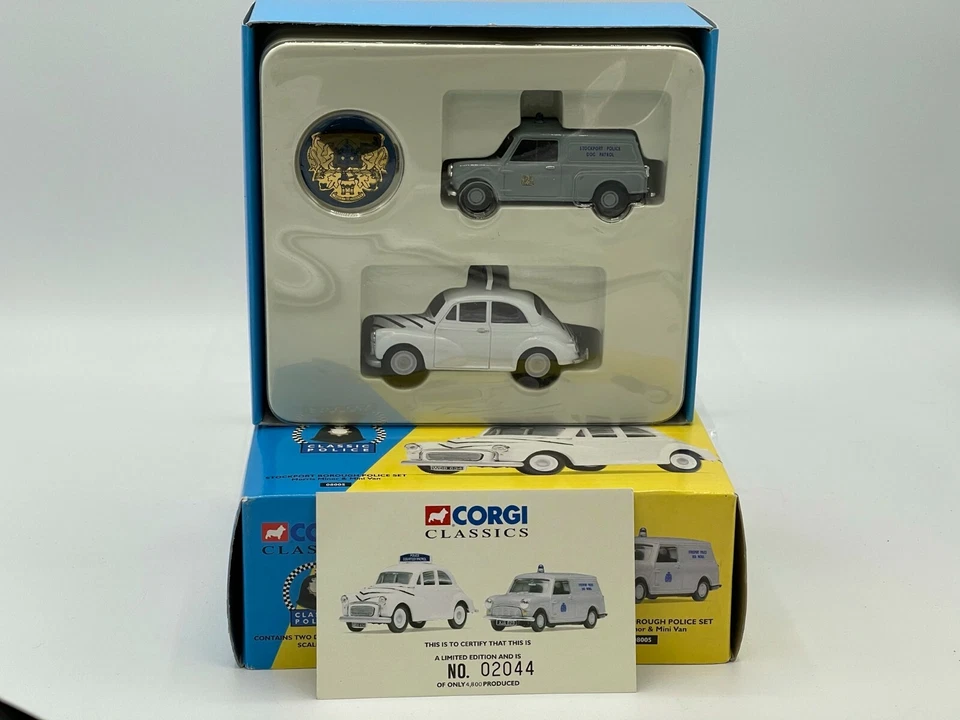 Corgi Classics Set of Two w/ Badge & Certificate Police Morris Minor & Mini Van - Image 2 of 2