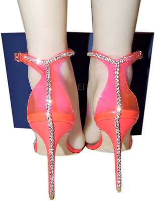 Amazon.com | Stuart Weitzman Nudistglam 100 Sandal Neon Pink/Neon 