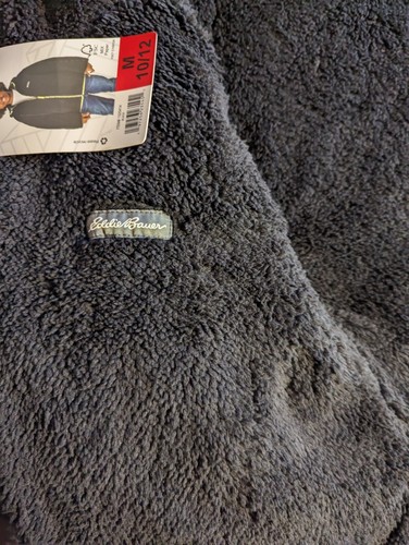 Eddie Bauer Youth Boys Jacket Size MEDIUM M 10/12 Black Reversible Plush Hoodie - Picture 10 of 12