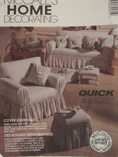 McCALLS 6918 Furniture Cover Essentials Lampshade Footstool Pillow + PATTERN UC