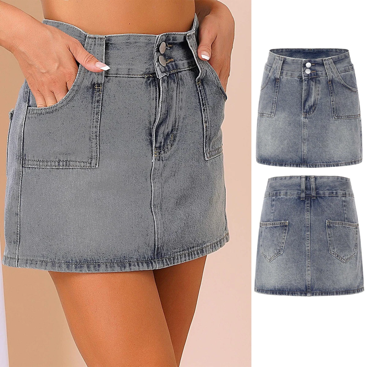 Fulijie Long Jean Skirts For Women,Long Denim Skirt,Jean Skirts Women,Womens  Skirts,Women's Retro Button Irregular Split Denim High Waist Long Skirt -  Walmart.com