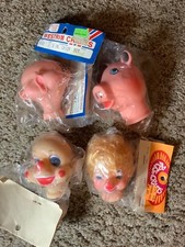 Lot of Creepy Plastic DOLL HEADS Dollmaking NEW Vintage Clowns Pig Choir Boy