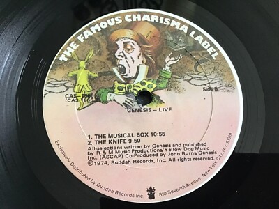 GENESIS - LIVE CHARISMA LABEL RECORD ALBUM LP 33 VINTAGE 1974 CAS