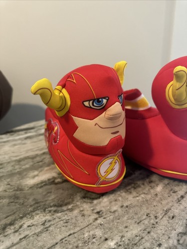 Flash Toddler Boys Character Slippers Size 7-8 Red Superhero House Shoes - Picture 5 of 10