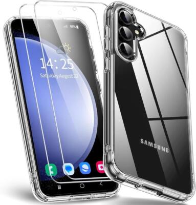 Hülle für Samsung A05S A15 A35 A55 Klar Silikon Stoßfest Handyhülle 2 GLAS