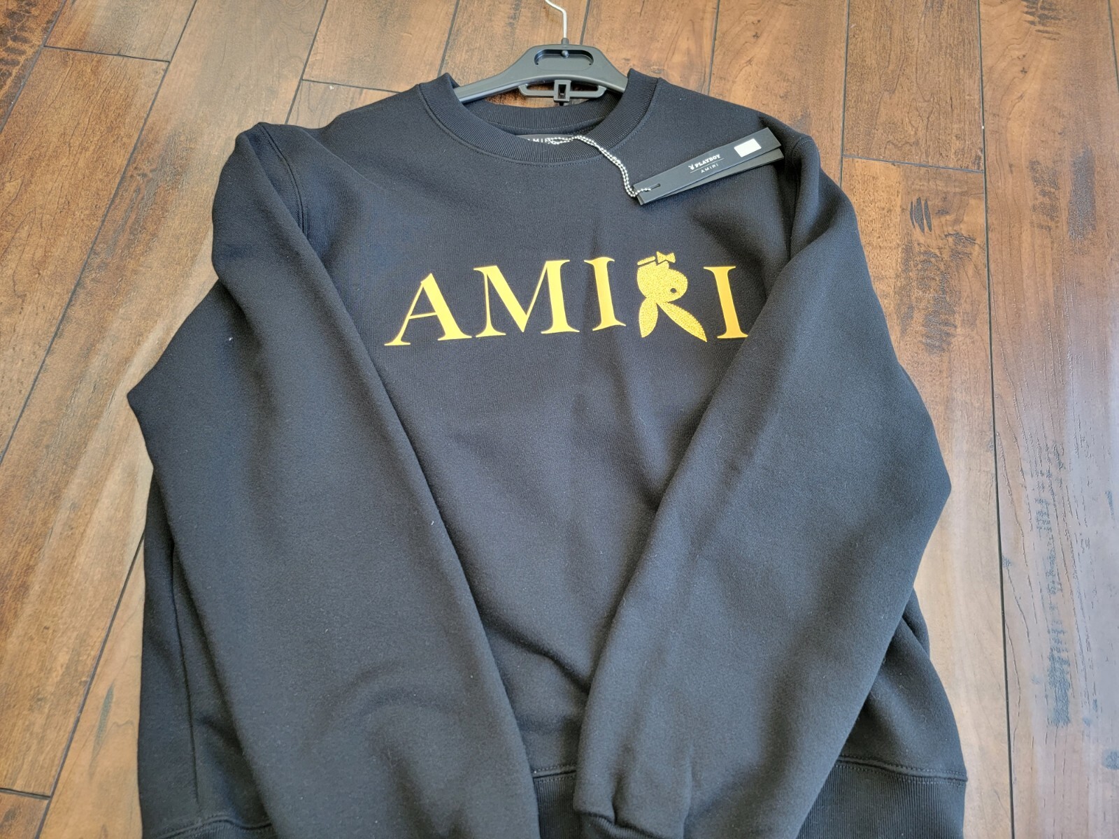 AMIRI Black u0026amp; Gold Playboy Edition Reverse Bunny Sweatshirt sweater  size: medium | eBay