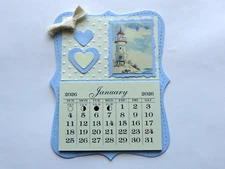 LIGHT HOUSE LOVE BEACH HART 2026 MINI MAGNETIC MOON CALENDAR TEAR OF PAGES