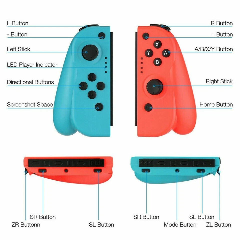 For Nintendo Switch /Switch Lite (L/R) Wireless Bluetooth Controllers With Grib - Image 4 of 4