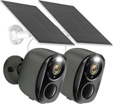 2pcs 3MP Solar Wireless Home Outdoor IR Security Camera WIFI 2-Way Audio Motion