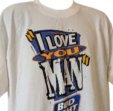 Jaguars Bud Light Vintage 90s Tshirt I Love You Man Size XL
