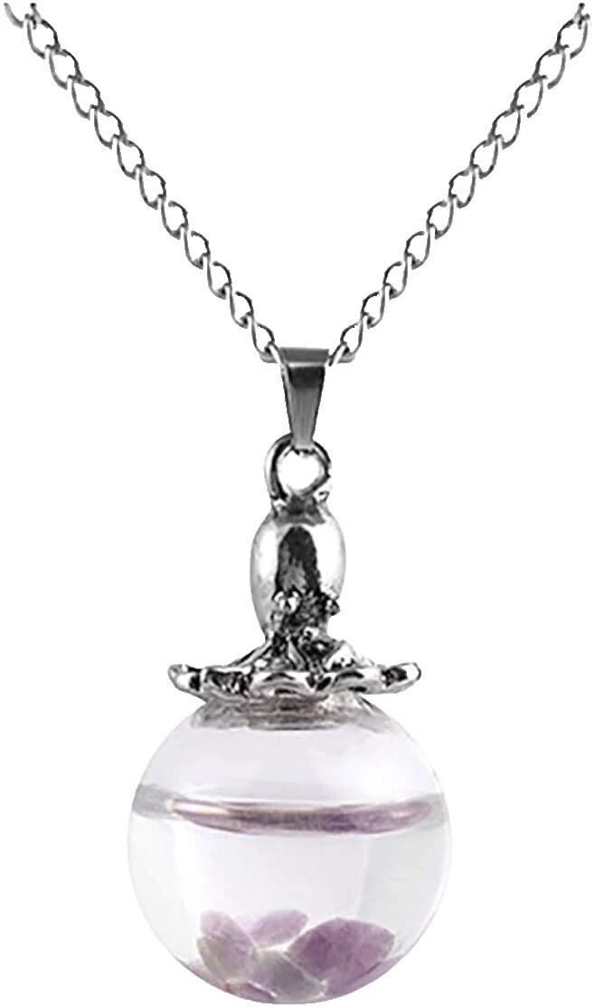 Encanto de vidrio sin Piedra Collares y colgantes hechos a mano