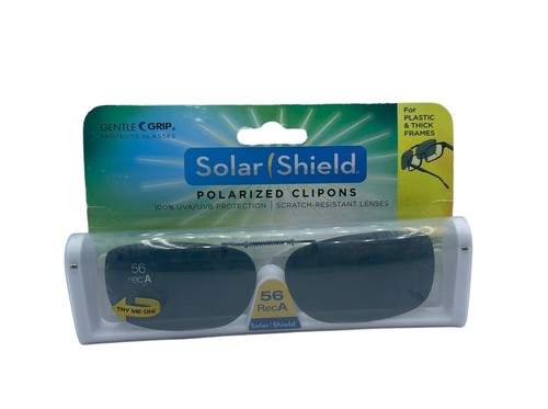 Solar Shield 56 Rec A Polarized Clip On Sunglasses For Plastic & Thick Frames - Picture 2 of 3