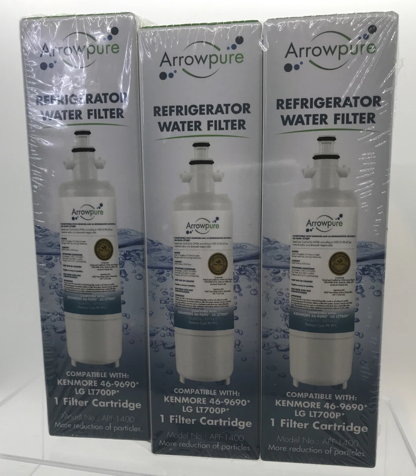 3X APF1400 Compatible Refrigerator Water Filter, LG LT700P, ADQ36006101, 46-9690 - Image 3 of 4