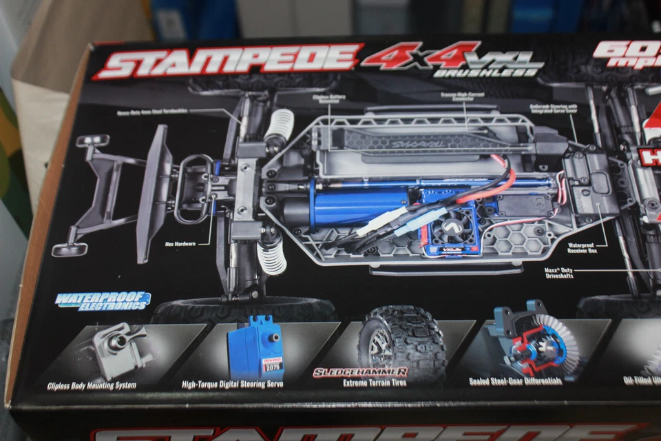 Traxxas TRX 90376 -4 BLAU  Monster Truck Brushless Stampede 4x4 HD VXL 1:10 NEU - Bild 4 von 4