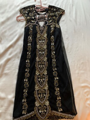 Miss Selfridge Gold Sequin Dress (Gatsby Style) UK Size In Excellent  Condition