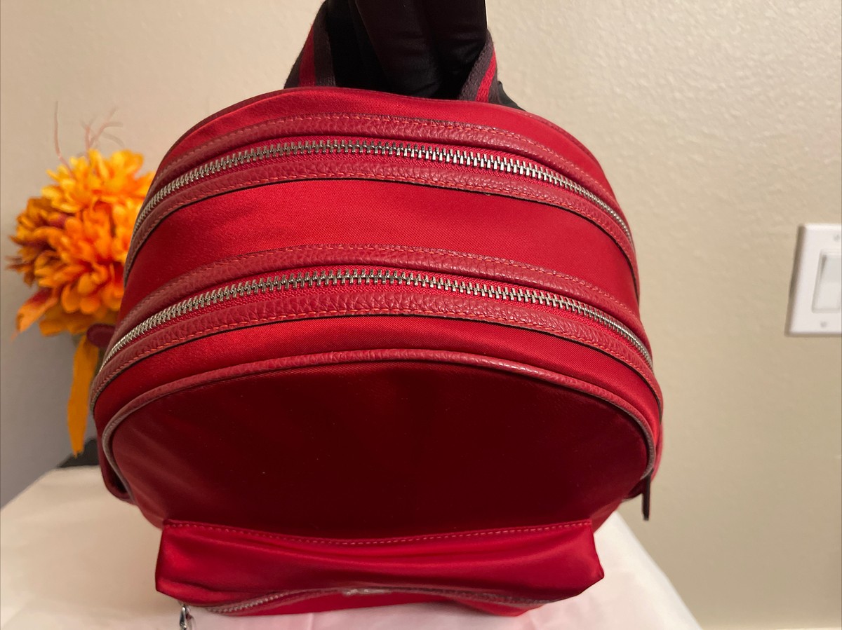 NWT COACH Ellis Backpack BMedium Leather Nylon CA210 Red | eBay