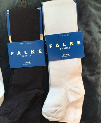 Falke 6-12 months baby tights 3 pairs powder blue & dark marine BNWT RRP £14 ea - Picture 5 of 9