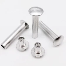 10/50pcs M2-M6 GB873 Aluminum Round Flat Truss Head Half Semi Hollow Shank Rivet