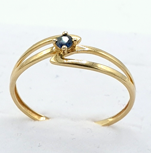 Ring 18 Karat Gelbgold Größe - 53 Natural Saphir, Handarbeit, Schmuck, Punze