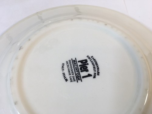 PIER 1 MACINTOSH SALAD PLATES 7 7/8” made in Italy lot of 2 - READ DESCRIPTION - - Picture 10 of 12