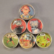 6 Vintage Dexterity Games Toy Puzzles in Box US Zone Germany Sports Animals Girl