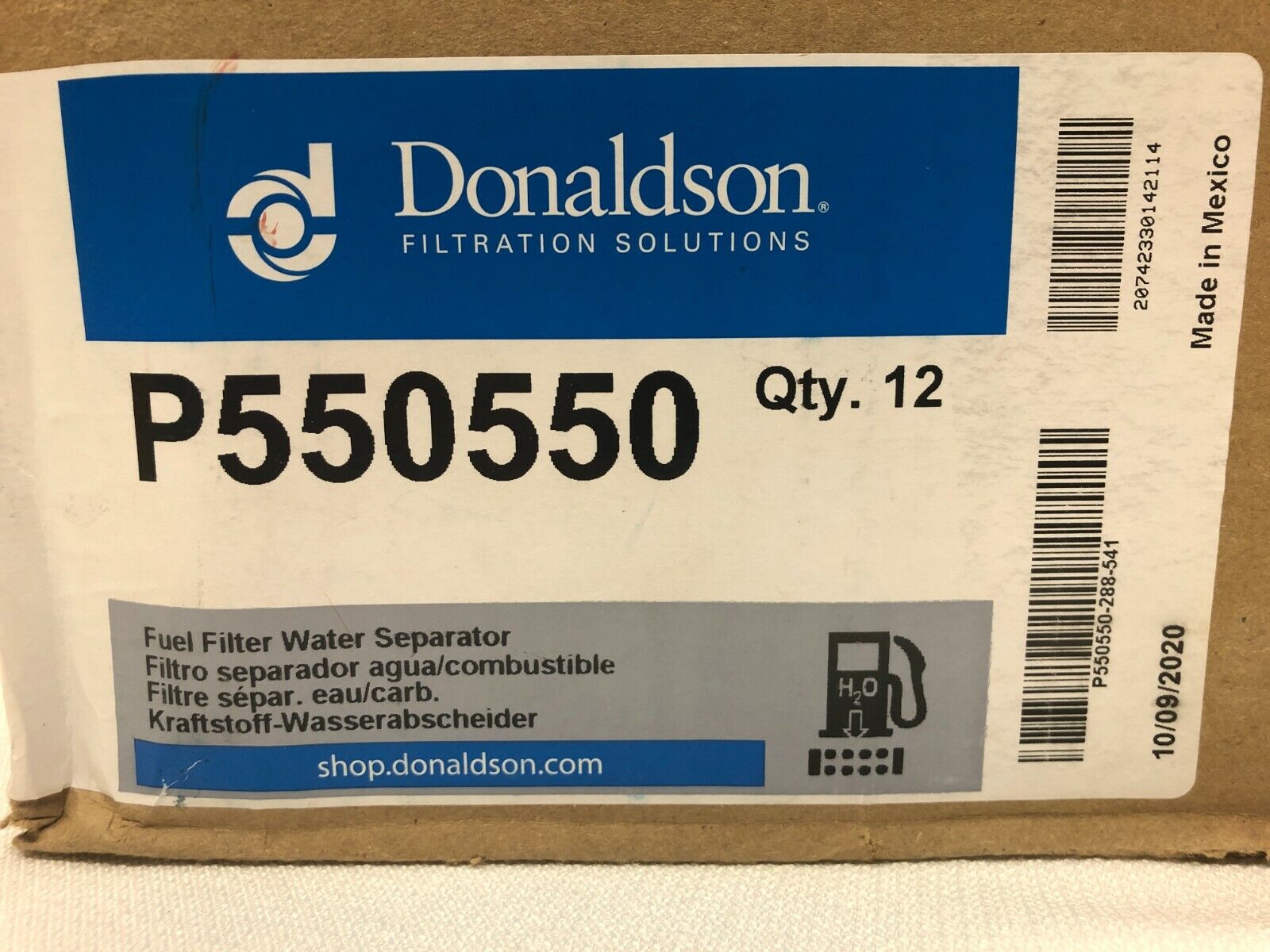 Donaldson Fuel Filter Water Separator Case of 12 - P550550