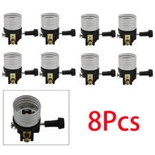 8Pcs-3 Way Socket Replacement for Lamps,Medium Base Interior Only/Lock Wire Type
