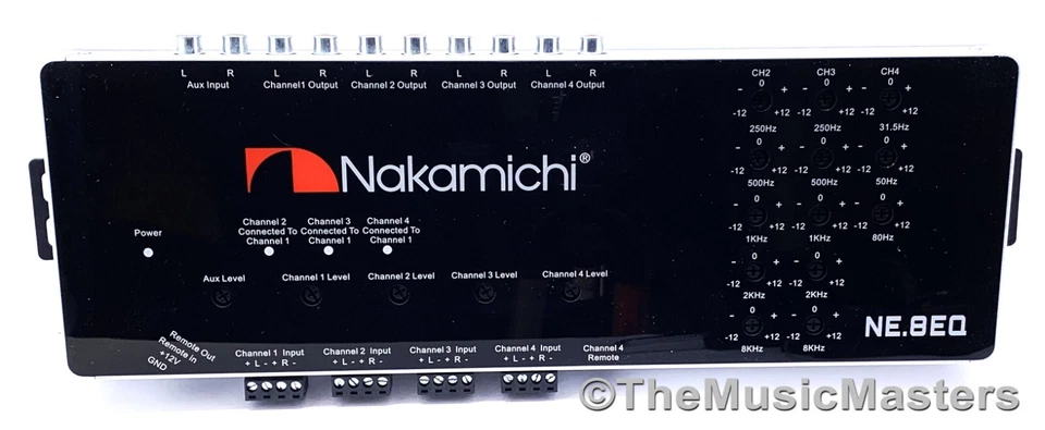Ecualizador de audio para automóvil Nakamichi NE8EQ ecualizador de 8 bandas electrónico sub red cruzada Foto 3 de 4